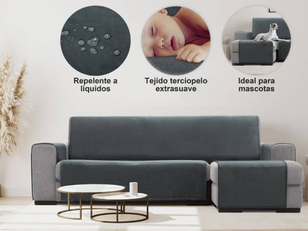 Cubre Sofa Chaiselongue Antimanchas TEBAS