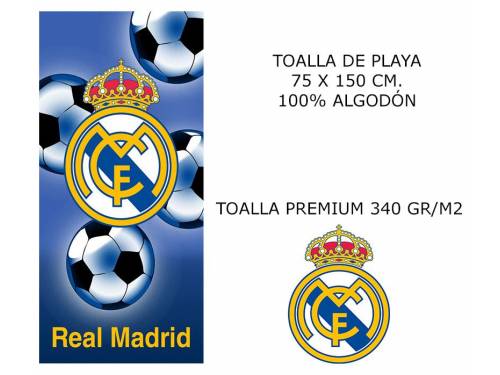 Toalla Playa Premium REAL MADRID 75x150 cm