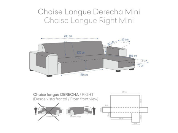 Funda  Sofá Chaise Longue Práctica SKY 