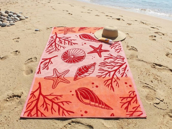 Toalla playa 100% Algodón Trovador CORAL