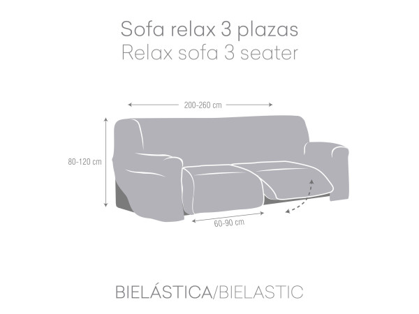 Funda Sofá Relax 3 plazas x2 pies Bielástica Eysa JAZ