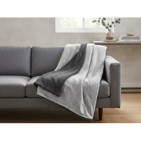 Manta Sofá Coralina + Borreguito Manterol ZIGZAG| Plaids Borreguito