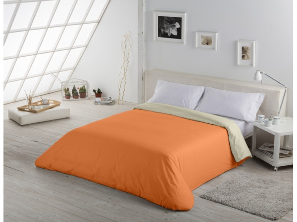 Funda nórdica bicolor algodón 343-MANGO-PIEDRA