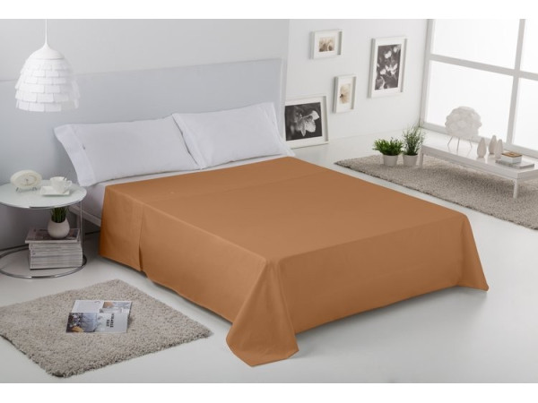 Sábana encimera COMBI LISOS. 100% algodón (144 hilos). Es-Tela 006-MARRON