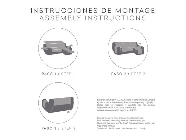 Funda Sofá Chaise Longue Eysa BIANCA