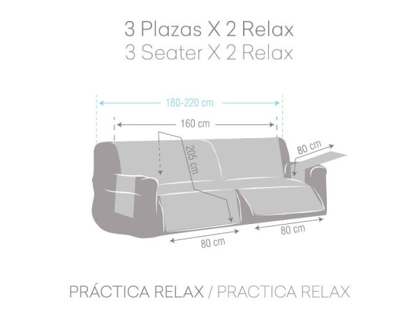 Funda Relax Acolchada Eysa NORUEGA 3 Plazas con 2 Pies