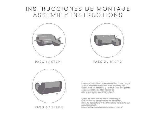 Funda Chaiselongue Acolchada Reversible Eysa NORUEGA