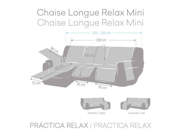 Funda Chaiselongue +Relax Acolchada Reversible Eysa NORUEGA