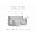 Funda Relax Acolchada Eysa MONTBLANC 2 Plazas con 2 pies  
