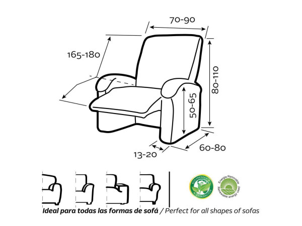 Funda Sofá SuperElástica Relax Pies Juntos NIAGARA