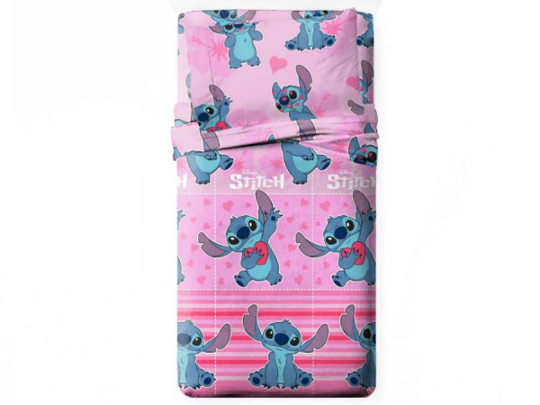 Juego sábanas Infantiles STICH ROSA