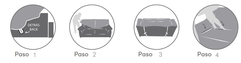 colocación funda sofa ajustable