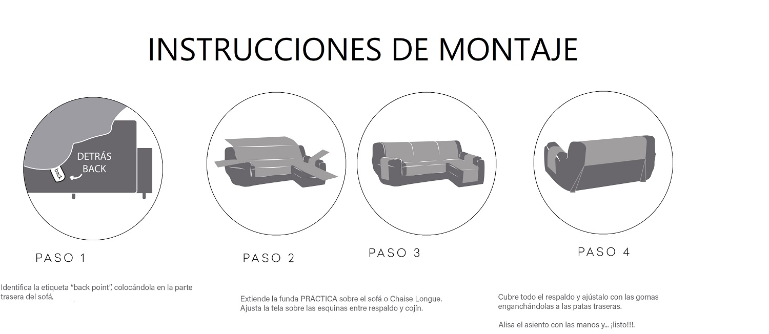 colocación funda sofa chaiselongue practica eysa