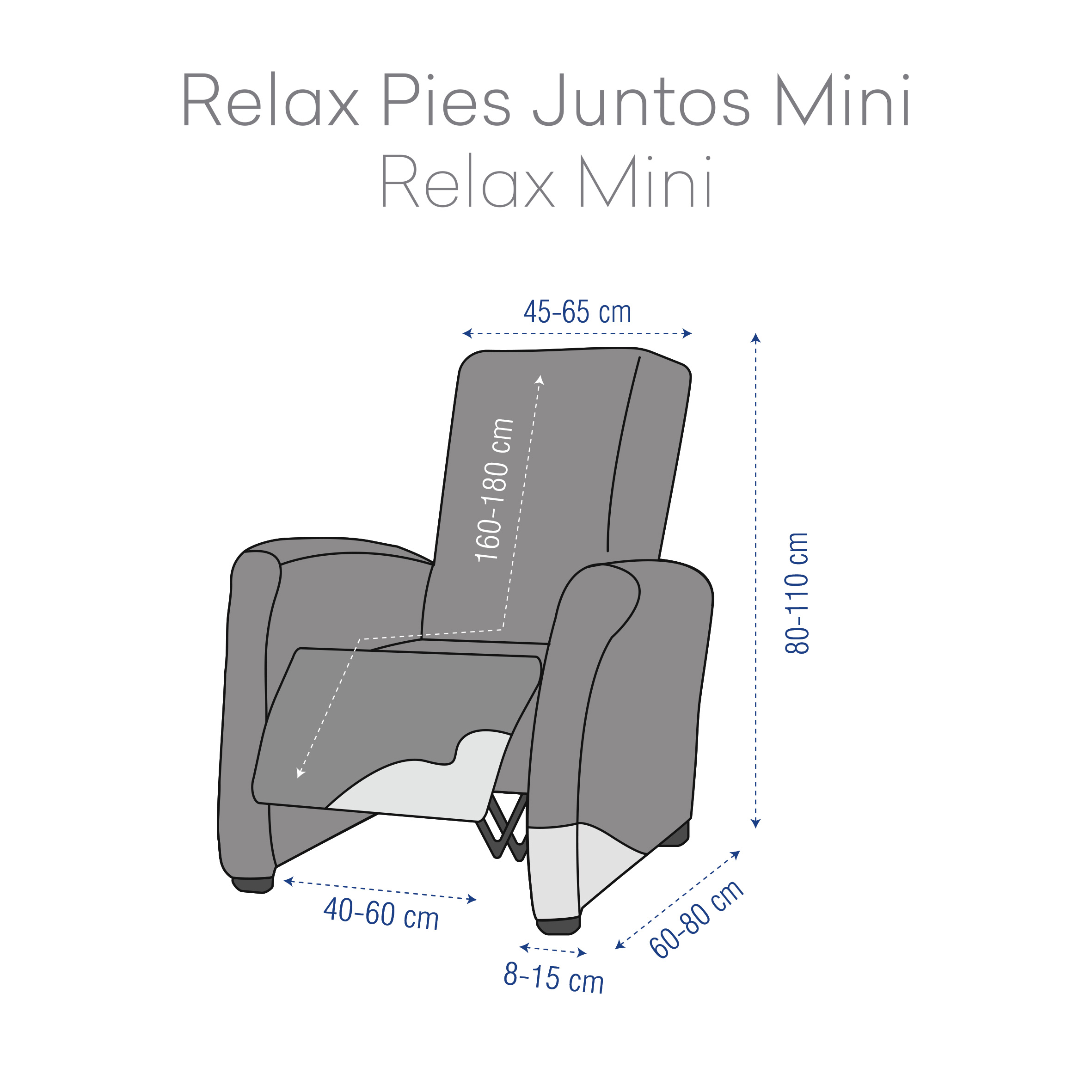 Medidas Funda Sillon Relax Pies Juntos MINI de EYSA