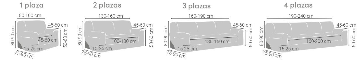 Medidas funda sofa elasticas eysa 2026