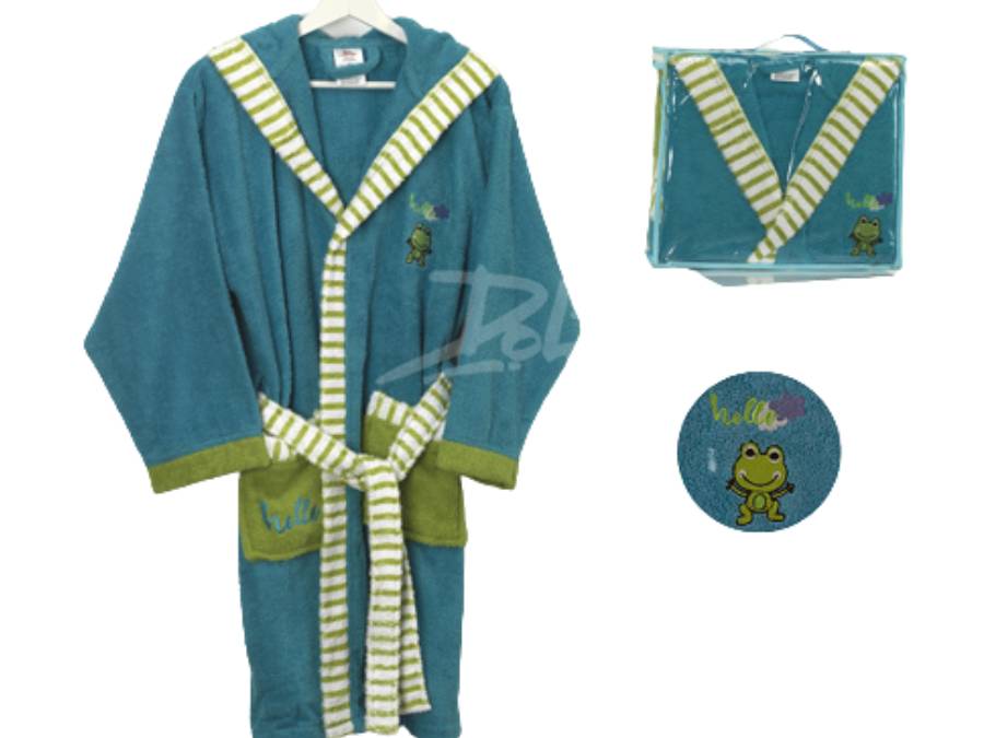 Albornoz Infantil Bordado Dolz HELLO